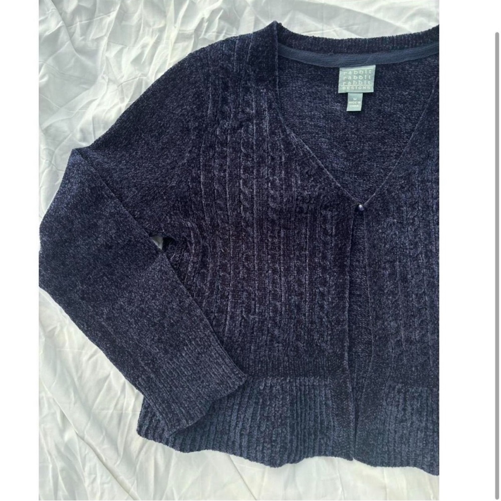 Whimsygoth Dark Blue Cardigan Sweater